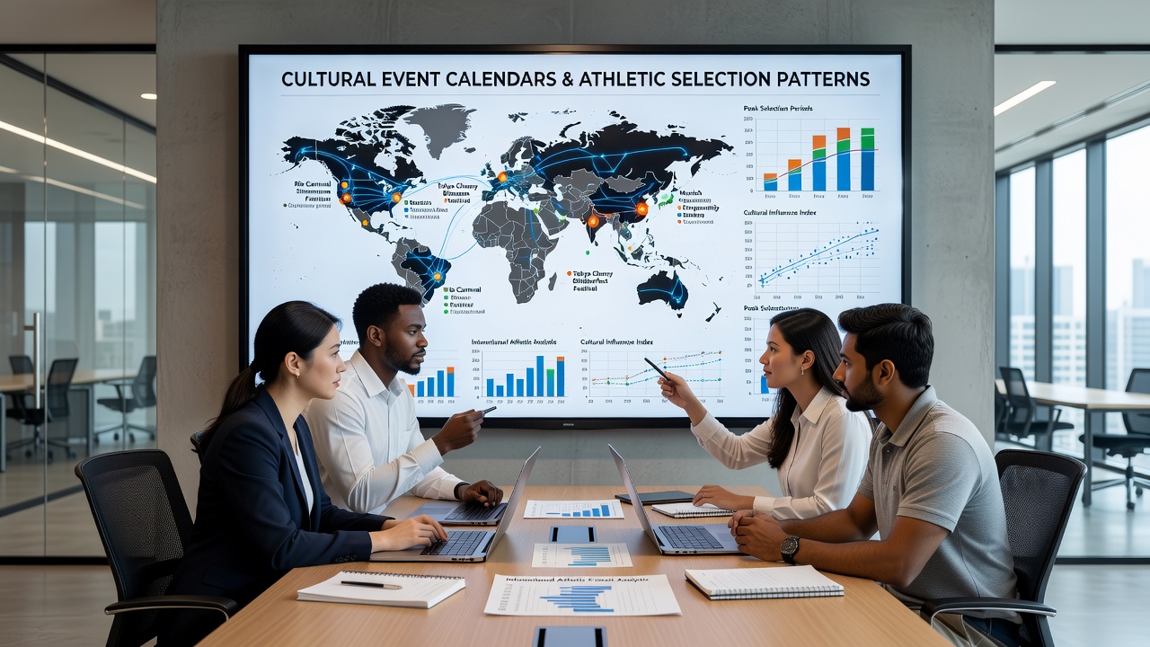 Digital dashboard displaying athletic event options filtered by cultural calendar overlaps